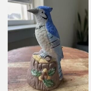 Blue Jay Ceramic Bisque Bell, Jasco